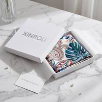 Boîte cadeau de luxe avec foulard en soie personnalisé, 100% soie de mûrier pure, foulards carrés imprimés, logo personnalisé pour mariage, cadeau d'entreprise