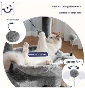 Estructura de Madera Integrada para Gatos, Casa para Gatos, Poste Rascador de Sisal, Plataforma de Salto, Diseño Moderno y Minimalista, Exportación en Cartón - Product Image 3