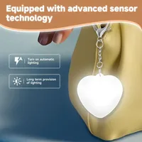 Lampe LED portable à capteur tactile en forme de cœur avec batterie de charge Type-C intégrée, porte-clés pour enfants, veilleuse, cadeaux pour étudiants
