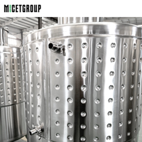 Équipement de vinification : Fermenteurs, Jauge de température, Vanne d'échantillonnage sanitaire, Double trappe en acier inoxydable 304, Réservoirs à vin de fruits