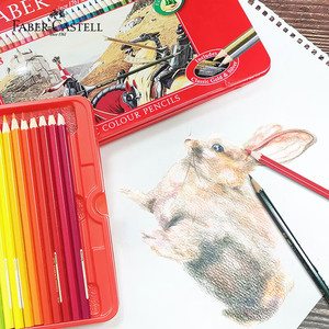Set di Matite Colorate <span class=keywords><strong>a</strong></span> Base d'Olio <span class=keywords><strong>Faber</strong></span>-Castell 100 Colori per Disegno, in Scatola di Ferro <span class=keywords><strong>a</strong></span> Tema Cavaliere, Sketch From Life - Product Image 3