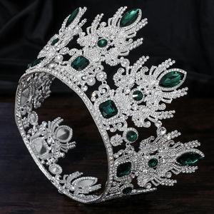 Diadème de concours de beauté européen américain, alliage exquis, électroplaqué, couronne de mariage, anniversaire, reine, strass, fiançailles - Product Image 4