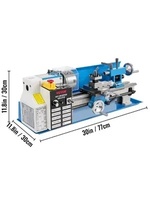 Tour à métaux miniature SIHAO 7x14 pouces, vitesse variable 0-2500 tr/min, mandrin à 3 mors carré/rond, tour de précision pour la fabrication de modèles DIY