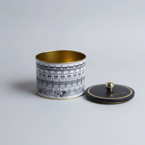 Vintage Cityscapes Illustration Metal round Canister Knob Handle 140x100mm Food <b>Storage</b> & <b>Container</b> - Product Image 2