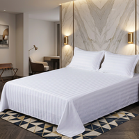Draps d'hôtel de luxe 5 étoiles personnalisés Guangzhou JF, 250TC, tissés, écologiques, rayés, en coton blanc