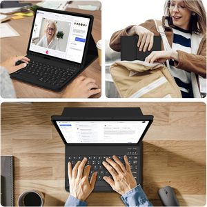 Custodia Protettiva con Tastiera Bluetooth Wireless e Slot per Penna in Pelle, Compatibile con <span class=keywords><strong>Samsung</strong></span> <span class=keywords><strong>Galaxy</strong></span> <span class=keywords><strong>Tab</strong></span> A9+ A11plus - Product Image 5