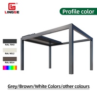 Pergola pliante électrique en aluminium durable et antirouille pour usage domestique, commercial, hôtelier, protection solaire, imperméable, nature