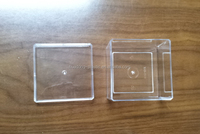 Boîte alimentaire carrée transparente en plastique PS de qualité alimentaire, avec revêtement UV, recyclable, épaisseur 1 mm, avec couvercle, pour bonbons, pain, aliments pour bébés et biscuits