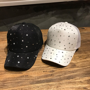 أزياء الصيف بالجملة قبعات مخصصة شبكة 5 لوحة حجر الراين سائق الشاحنات قبعة - Product Image 1