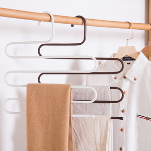 Multifunctional S Shaped Metal Clothes Hanger Non Slip <b>Hook</b> Type Pants Wardrobe Trouser Rack Minimalist Clothing Organizer - Product Image 3