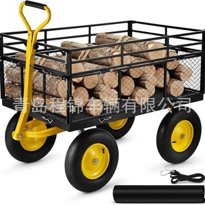 Steel Garden <b>Cart</b> 1400 Lb Capacity Four Wheel Durable <b>Tool</b> Transport <b>For</b> Outdoor Use - Product Image 5
