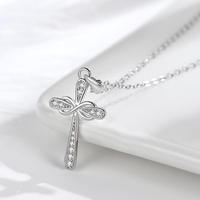 Pendentif Croix Plaqué Or Zircone Infinity Collier Crucifix Homme Hip Hop Mathématiques Célestes Algorithme Éternel Déclaration