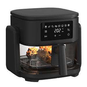 <span class=keywords><strong>Friteuse</strong></span> à air intelligente <span class=keywords><strong>2</strong></span> en 1 avec grill, 5 L, en verre sain, 1500 W, transparente et visuelle - Product Image 4