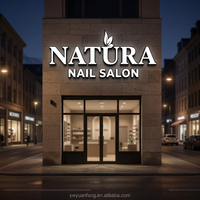Enseigne LED 3D personnalisée, logo métallique de luxe rétroéclairé pour salons de manucure et de beauté, publicité pour devanture de magasin, décoration murale, enseigne en lettres 3D
