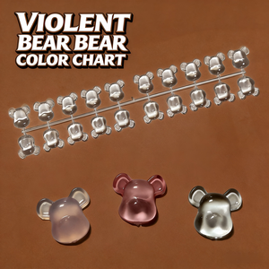 <span class=keywords><strong>Ongles</strong></span> d'entraînement transparents pour nail art avec décoration 3D Ours et Nœud de dessin animé, et carte d'affichage des couleurs pour la formation et la présentation - Product Image 1