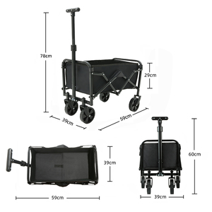 Abnehmbarer Zusammenklappbarer Faltbarer Bollerwagen für Strand und Outdoor, Tragbarer Camping-Trolley, Robuster Wagen mit Großer Kapazität - Product Image 5