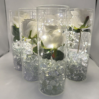 Vase cylindrique moderne en verre borosilicate transparent pour bougies flottantes, design unique, décoration pour mariages et événements