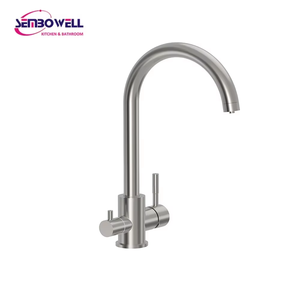 Grifo de <span class=keywords><strong>Cocina</strong></span> de Acero Inoxidable de <span class=keywords><strong>Tres</strong></span> Vías con Filtro de Agua, Grifos de <span class=keywords><strong>Cocina</strong></span> Dobles con 2 Manijas, Grifo Mezclador para Fregadero de <span class=keywords><strong>Cocina</strong></span> - Product Image 3