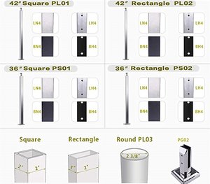 Stainless Steel Modern Glass Standoff Spigots for Staircase <strong>Deck</strong> Balustrade <strong>Railing</strong> Mounting <strong>Brackets</strong> with Powder Coated Finish - Product Image 4