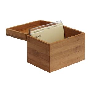 Caja de recetas de bambú DB Oceanstar con divisor para almacenamiento de cocina - Product Image 6