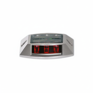 Bouton route solaire rouge avec 3x3 LEDs - Product Image 2
