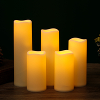 Bougie LED Romantique Sans Flamme à Effet Vague, Alimentée par Piles, en Plastique, pour Décoration Maison, Noël, Mariage, Scène, Confession