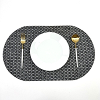 Set de table ovale nordique, tapis de table géométrique tissé, design diamant monochrome, antidérapant, facile à nettoyer, décoration de salle à manger, vente en gros