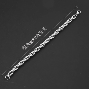 Pulseras Clásicas de Acero Inoxidable de 8 mm de Grosor, Estilo Hip Hop Punk, Cadena Ovalada, Pulseras de Cadena Gruesa para Hombres, Mujeres, Unisex - Product Image 5