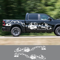 Autocollants Vinyle Imperméables 4x4 Tout-Terrain, Motif Montagne pour Grands Pick-up, Accessoires de Décoration Automobile Personnalisée
