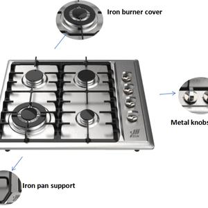 Cuisinière à gaz Ksun haute efficacité, durable, 4 brûleurs, en acier inoxydable, étanche, pour usage hôtelier et domestique, garantie 1 an - Product Image 5
