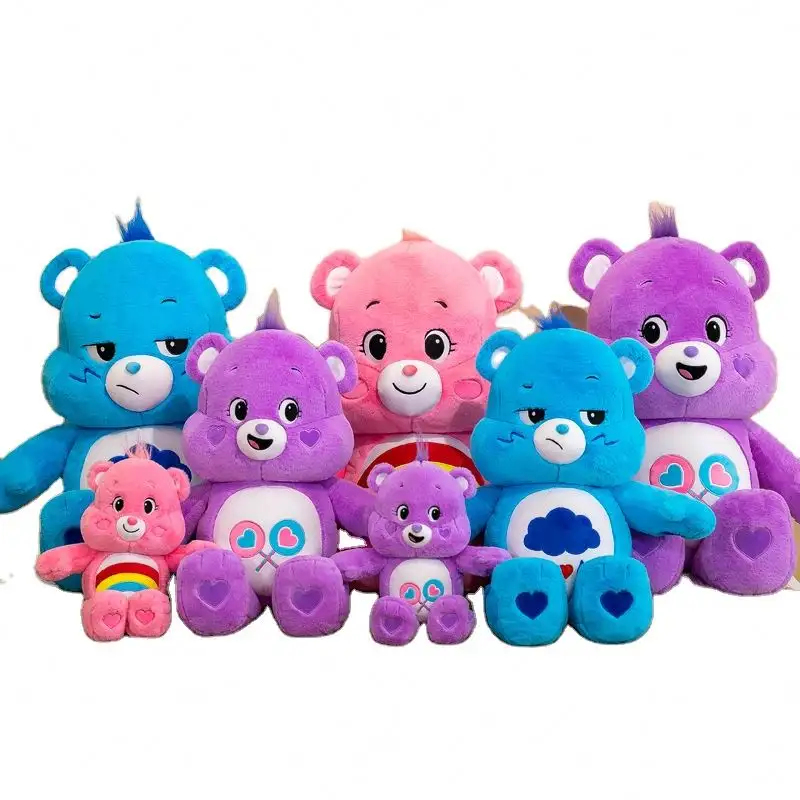 Wholesale Rainbow Teddy Bear Toy Stuffed Animal Toys Angry Careed Bear Kawaii Valentine's Day Gift for Girls