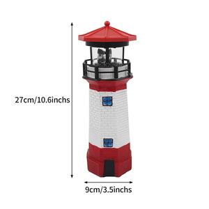Outdoor Solar <strong>Lighthouse</strong> <strong>Light</strong> 360 Degree Rotating Garden Lamp Resin Waterproof Led <strong>Light</strong> Yard Solar Garden <strong>Lighthouse</strong> Lamp - Product Image 2