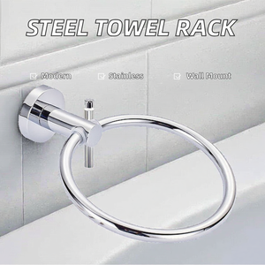 Nouvelle Arrivée - Porte-serviettes mural moderne en acier inoxydable 304 chromé écologique Vich - Product Image 2