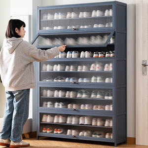 Hochwertiger Schuhschrank für den Flur, Mehrschichtiges und Stapelbares Design für Eingangsbereich und Wohnzimmer, Extrem Schmaler Schuhschrank - Product Image 2