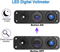 Cargador de Coche 3 en 1 de 12v para Montaje en Panel, Impermeable, con QC3.0+PD, Encendedor de Cigarrillos y Interruptor