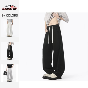 Pantalons de survêtement tendance de style américain pour hommes en automne, <span class=keywords><strong>pantalon</strong></span> long décontracté à jambes droites, ample, à jambes larges, <span class=keywords><strong>avec</strong></span> cordon de serrage - Product Image 1