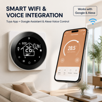 Thermostat intelligent programmable HY312 à 6 périodes, contrôle par application WiFi pour système de chauffage au sol