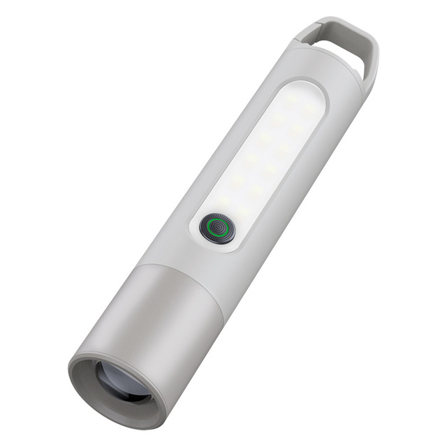 Dual Arc Zoomable Flashlight with Portable Lighter Bright Light Emergency Self Defense Torch Flashlight