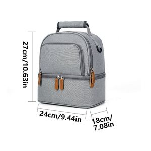 Large Capacity Portable Lunch Bag, Hot Picnic School Food Lunch Bag, Insulation Material, Fresh Cooler, Handbag With Lunch Bag - Product Image 6