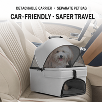 Poussette pour animaux de compagnie 2 en 1 avec sangles détachables 32x53cm, maille respirante, vue haute, pliable, pour chiens et chats