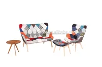 Couverture en tissu de salon Design en bois inclinable Meubles de salon Canapé patchwork moderne