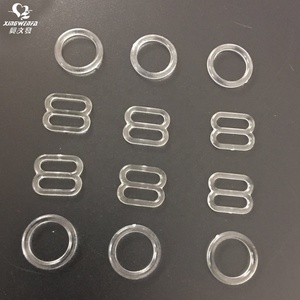 Phụ kiện Áo ngực chất lượng tốt dây đeo áo ngực trong suốt vòng trượt 8mm rõ ràng vòng nhựa và thanh trượt - Product Image 1