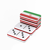 Jeu de société Domino classique coloré avec logo personnalisé Jeu de table professionnel double 6 blocs Domino dans une boîte en acrylique
