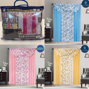 Set di 7 <span class=keywords><strong>Tende</strong></span> in Voile Decorative per Finestre, <span class=keywords><strong>Tende</strong></span> Trasparenti di Lusso e Set di Mantovane per Soggiorno - Product Image 1