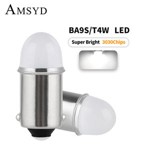 หลอดไฟ LED BA9S T4W อเนกประสงค์สำหรับรถยนต์ ไฟส่องป้ายทะเบียน ไฟถอย ไฟเบรก ไฟท้าย ไฟหรี่ ไฟอ่านหนังสือ สีขาว เขียว ส้ม - Product Image 1