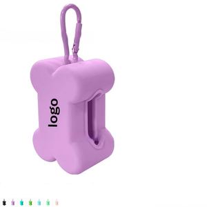 Distributeur de sacs à déjections canines portable en silicone pour la promenade en extérieur – Boîte de rangement promotionnelle pour animaux de compagnie - Product Image 1