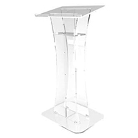 Pupitre en acrylique transparent avec croix, podium en plexiglas pour église