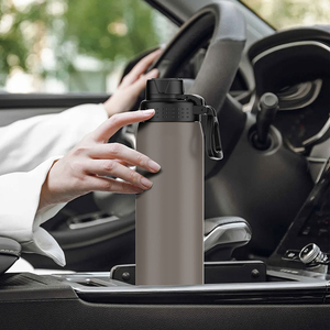 Gourde isotherme personnalisée 2024, 25 oz, sans BPA, avec anse de transport, double paroi, bouchon rotatif, anti-fuite, pour activités de plein air et camping - Product Image 2