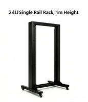 Rack de serveur mobile 19 pouces 24U à double colonne, monorail ouvert, en acier laminé à froid SPCC, profondeur 120 mm, 550*1200*120MM