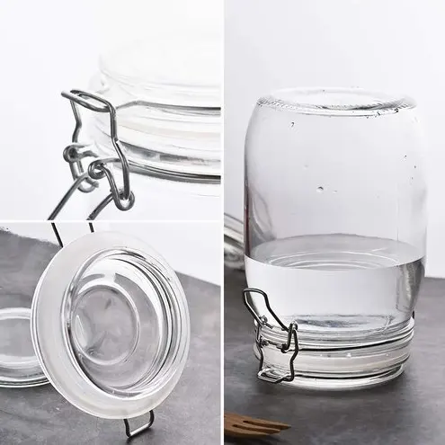 1 Gallon Mason Jar-Lọ Thủy Tinh Miệng Rộng Với Nắp Nhựa Container Để Lưu Trữ Thực Phẩm Khô Kín Lưu Trữ Nhà Bếp